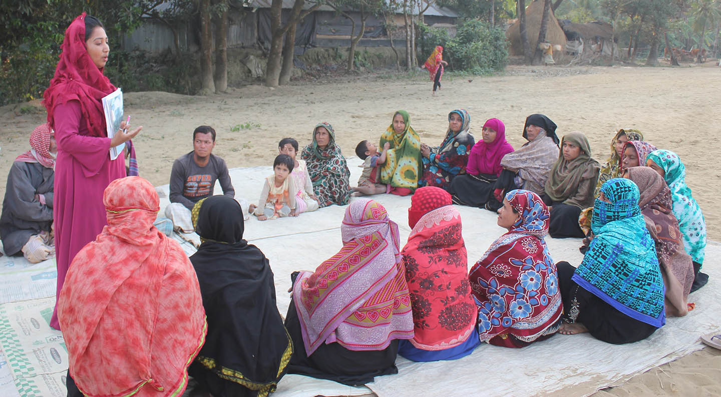 Court yard meeting with displaced community people